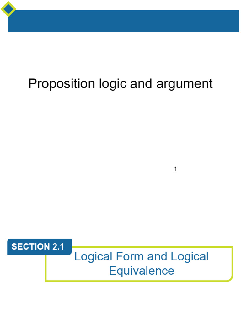 Understanding Proposition Logic Basics | PDF