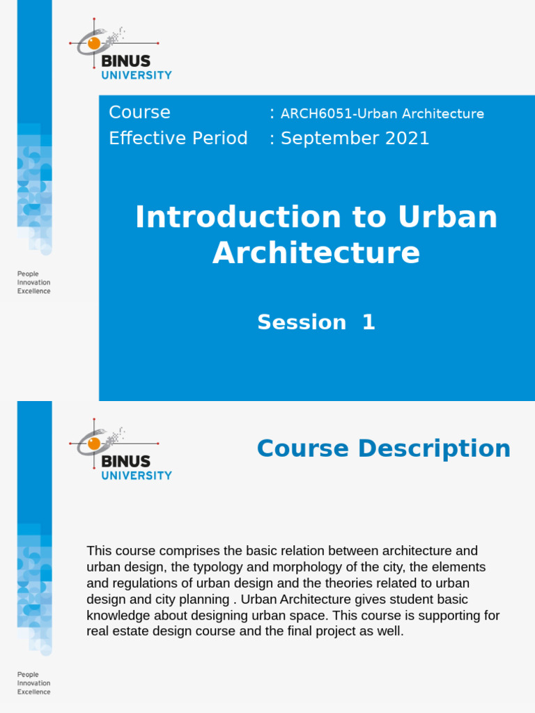 Urban Architecture Course Overview | PDF | Urban Design | Urban Planning