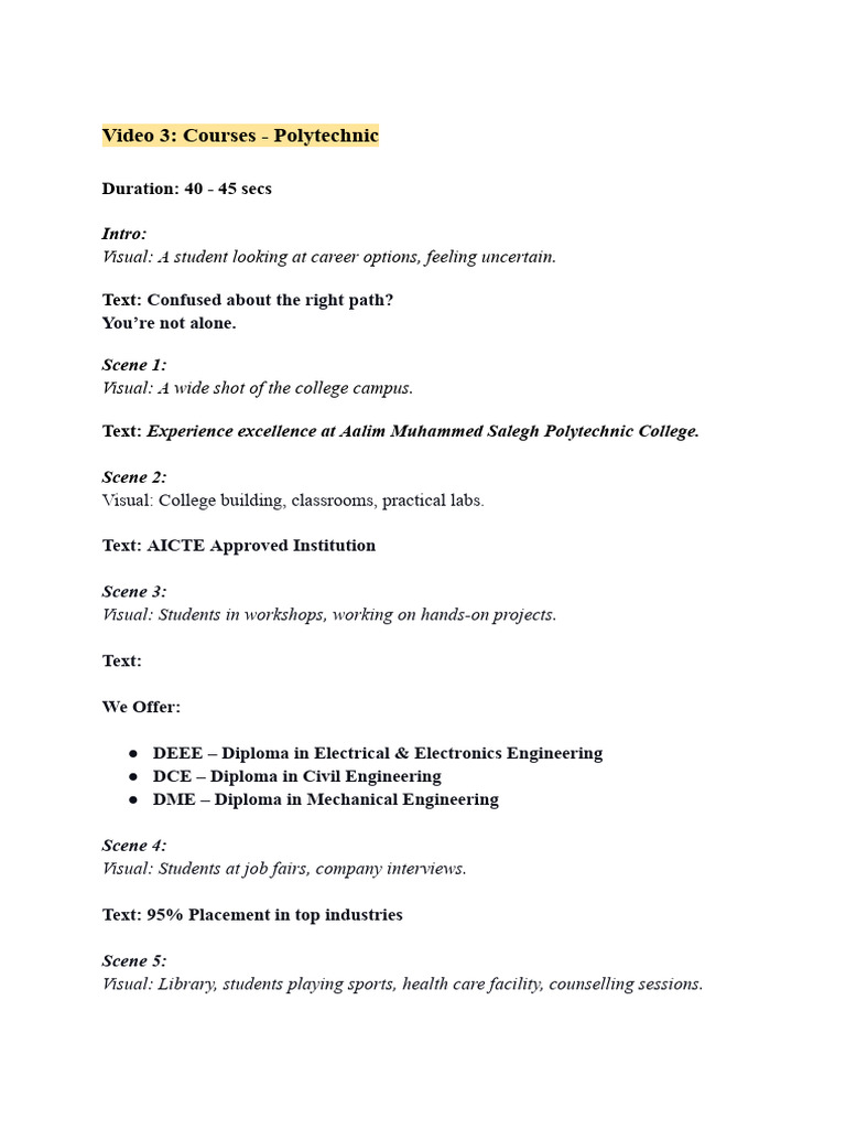 Video 3 - Polytechnic PDF | PDF