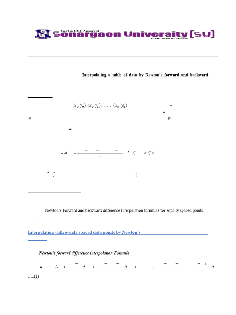 Newton's Interpolation Methods Explained | PDF | Interpolation | Finite ...