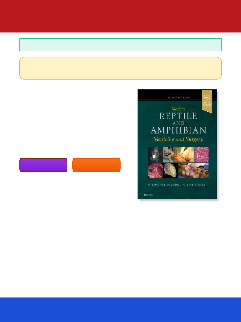 Mader S Reptile and Amphibian Medicine and Surgery 3rd Edition