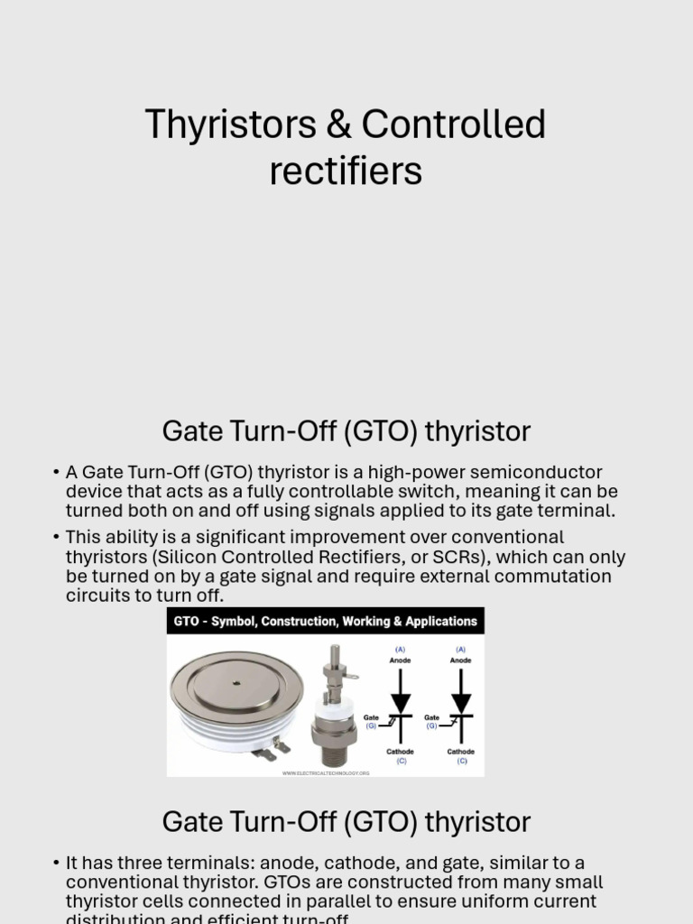 PE - Thyristors3 (GTO), Controlled Rectifiers | PDF | Rectifier ...