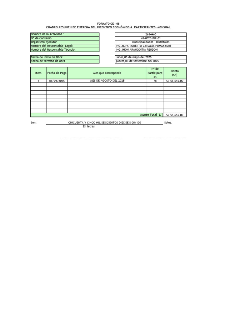 O-8 Agosto Corregido | PDF