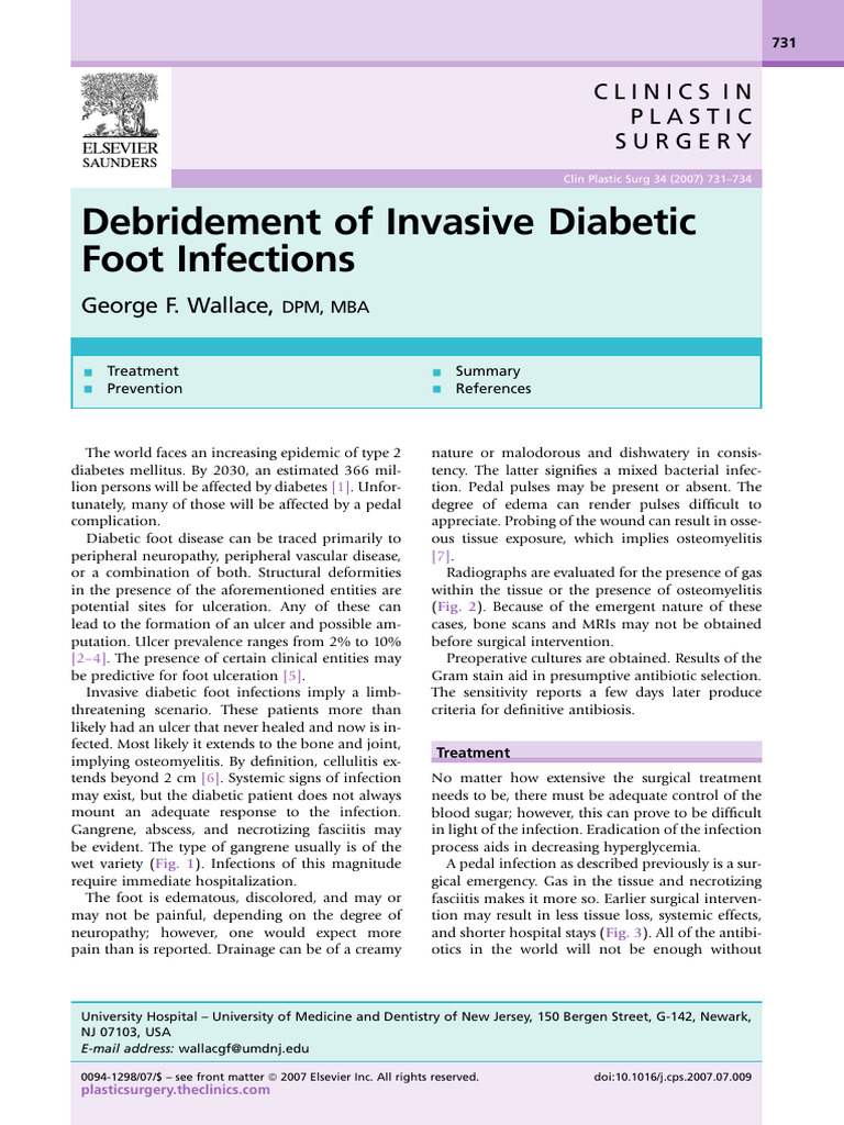 Diabetic Foot Infection Debridement Guide | PDF | Wound | Medical ...