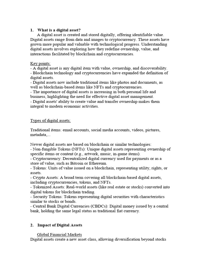 Understanding Digital Assets and Trends | PDF | Cryptocurrency | Banks