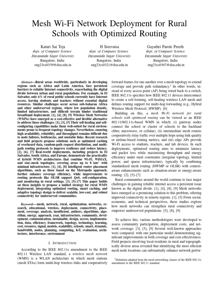 Rural Mesh Wi-Fi Deployment Strategies | PDF | Computer Network | Routing
