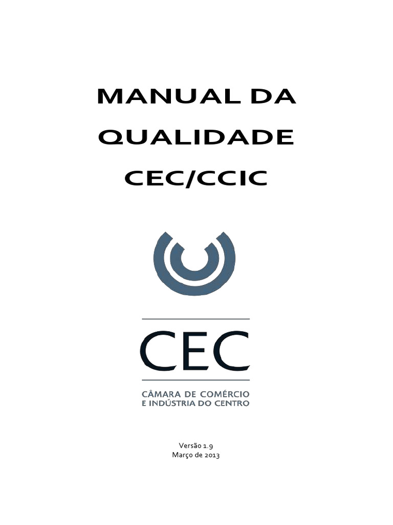 Manual da Qualidade CEC/CCIC 2013 | PDF | Qualidade (negócios ...