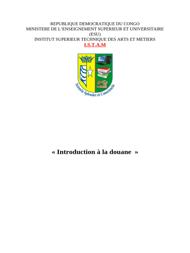 Introduction à la douane en RDC | PDF