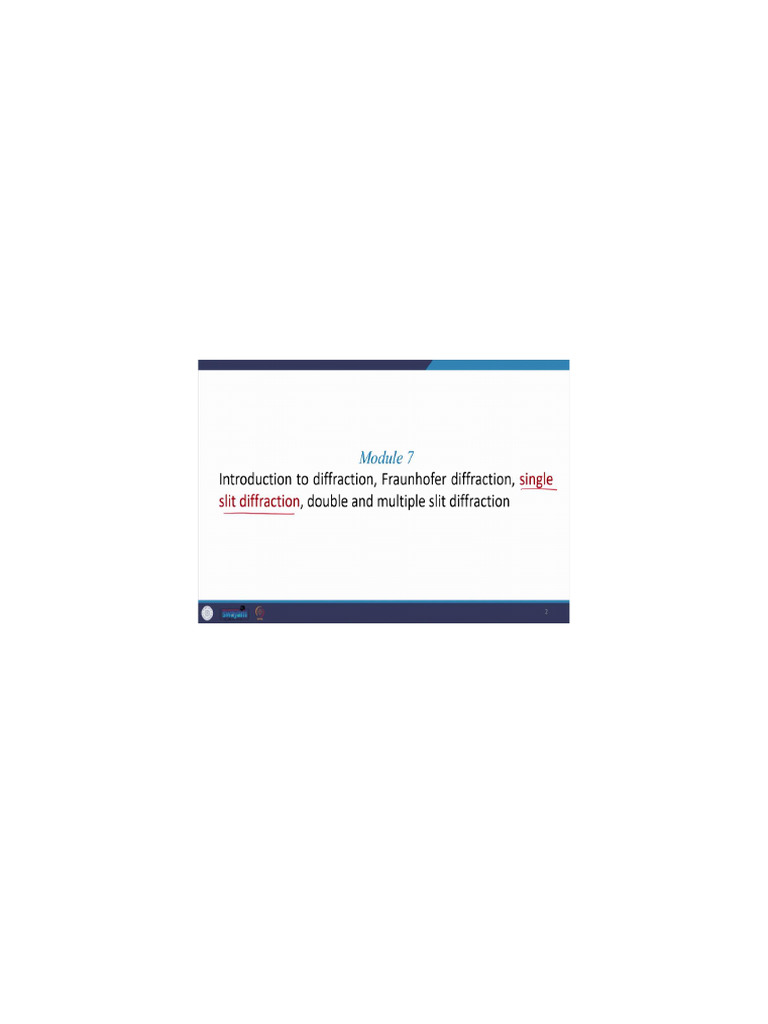 Lec 33 | PDF | Diffraction | Waves