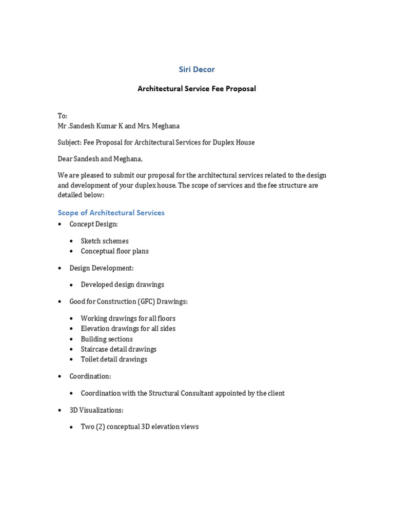 Siri Decor Fee Proposal | PDF
