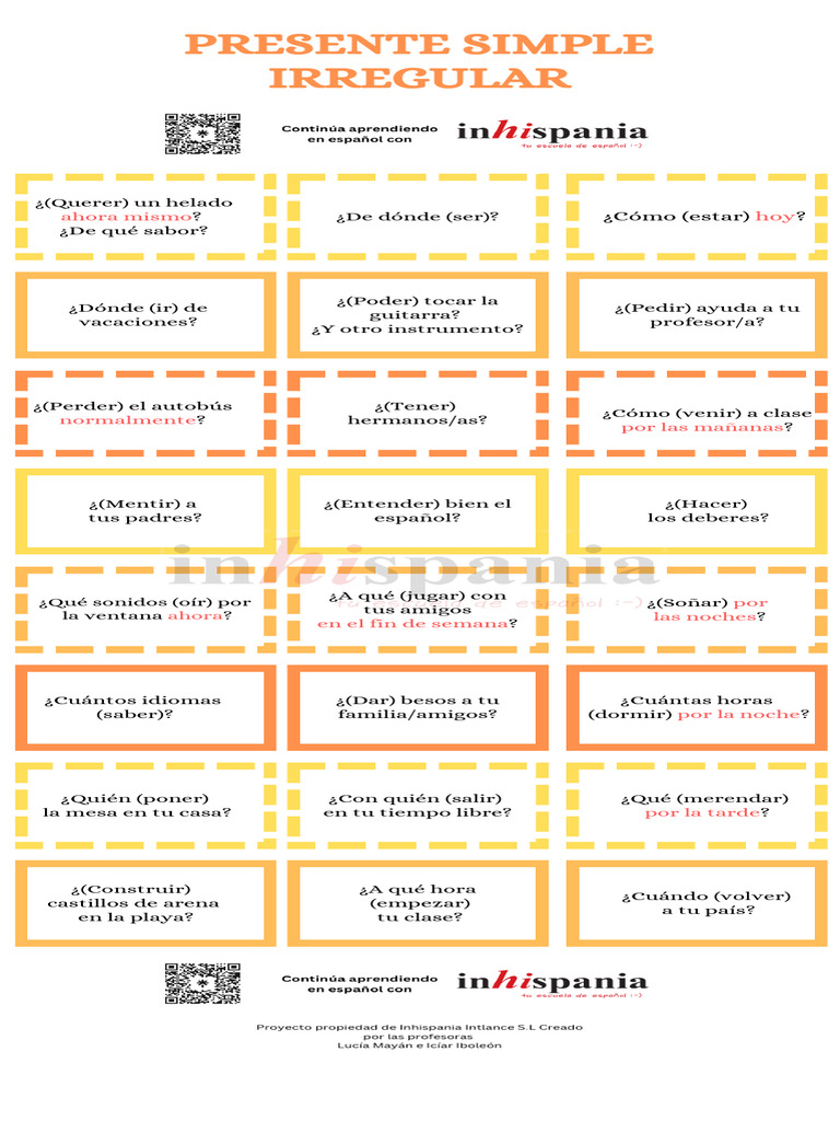 Preguntas Comunes en Presente Simple | PDF