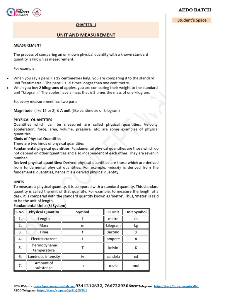 Unit and Measurement | PDF | Force | Astronomical Unit