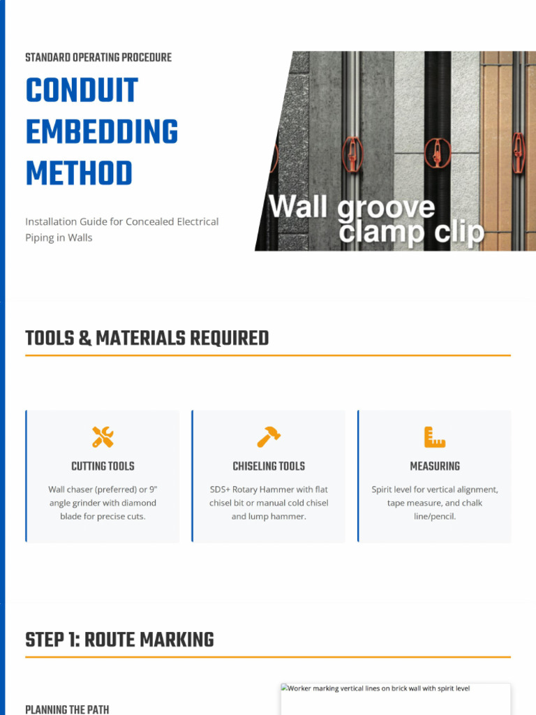 Method of Installation - Electrical Conduit Embedding | PDF
