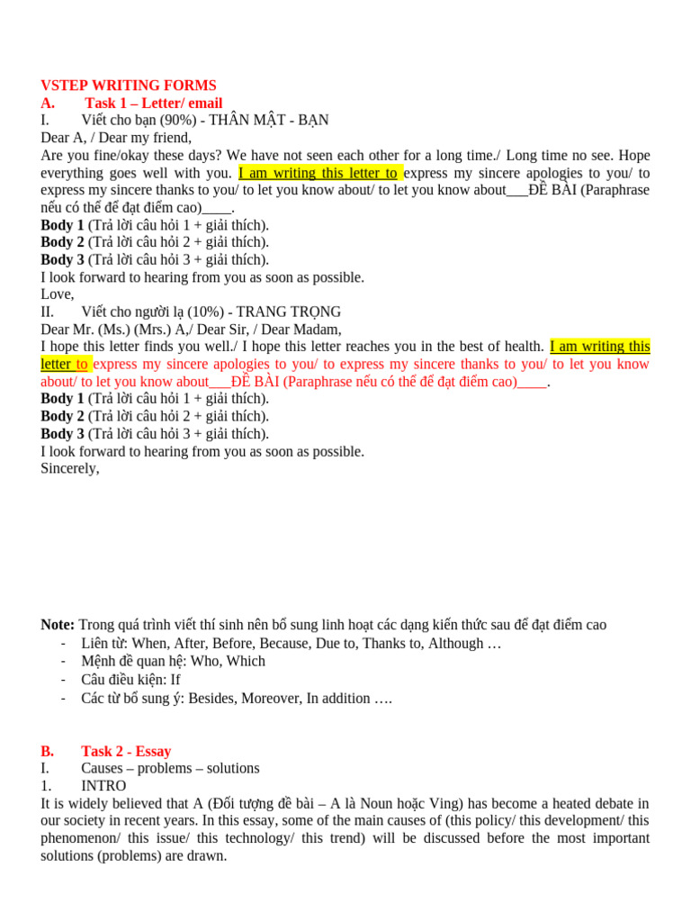 Writing Task 1 - Forms | PDF