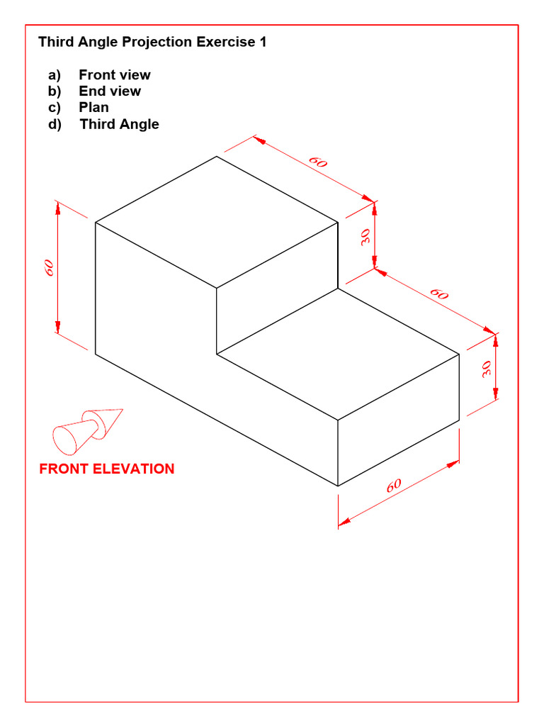 Ortho Third Angle Ex 1 | PDF