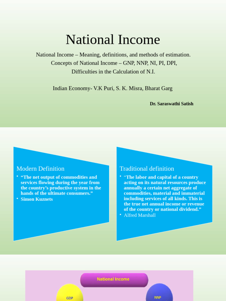 Understanding National Income Concepts | PDF | Measures Of National ...