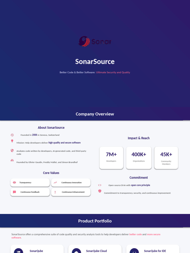 SonarSource: Code Quality & Security Tools | PDF | Software Quality ...