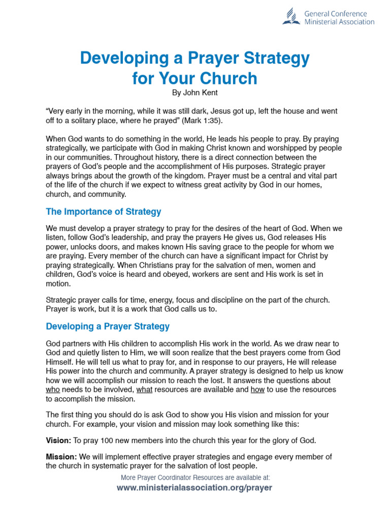 Church Prayer Strategy Development | PDF | Prayer | God In Christianity