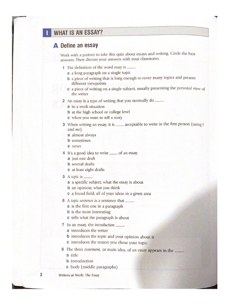 The Definition of an Essay | PDF