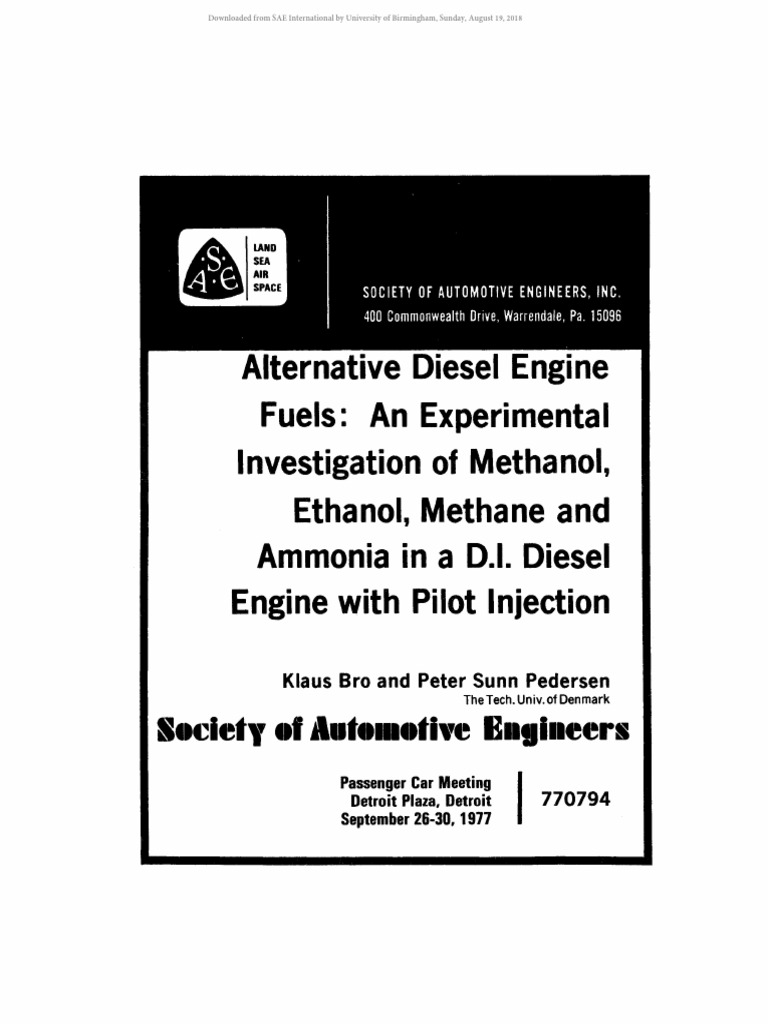 Alternative Fuels for Diesel Engines | PDF | Combustion | Diesel Engine