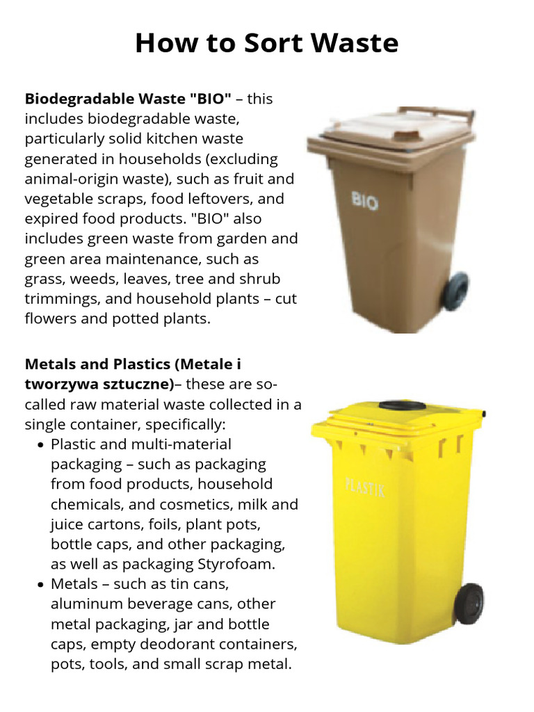 Waste Sorting Guide: Types & Tips | PDF | Waste | Plastic