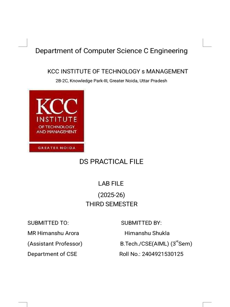 DSA Lab File (Himanshu - Shukla) | PDF | Queue (Abstract Data Type ...