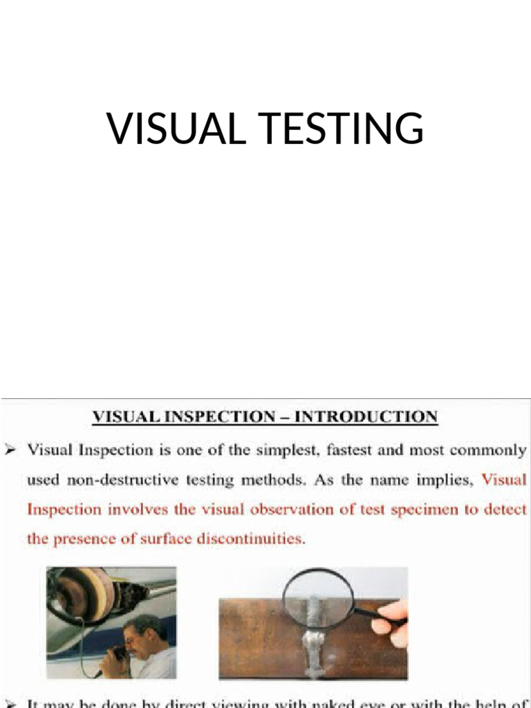 Module 1b _visual Inspection | PDF