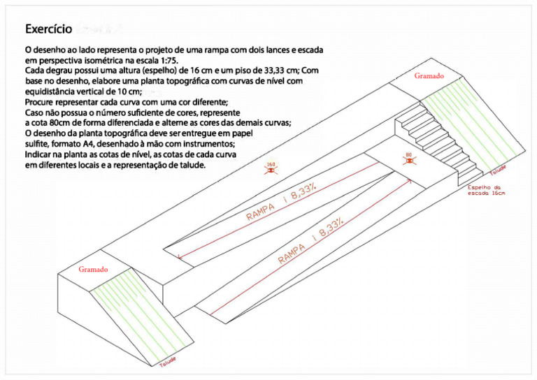 Planta Topográfica de Rampa e Escada | PDF