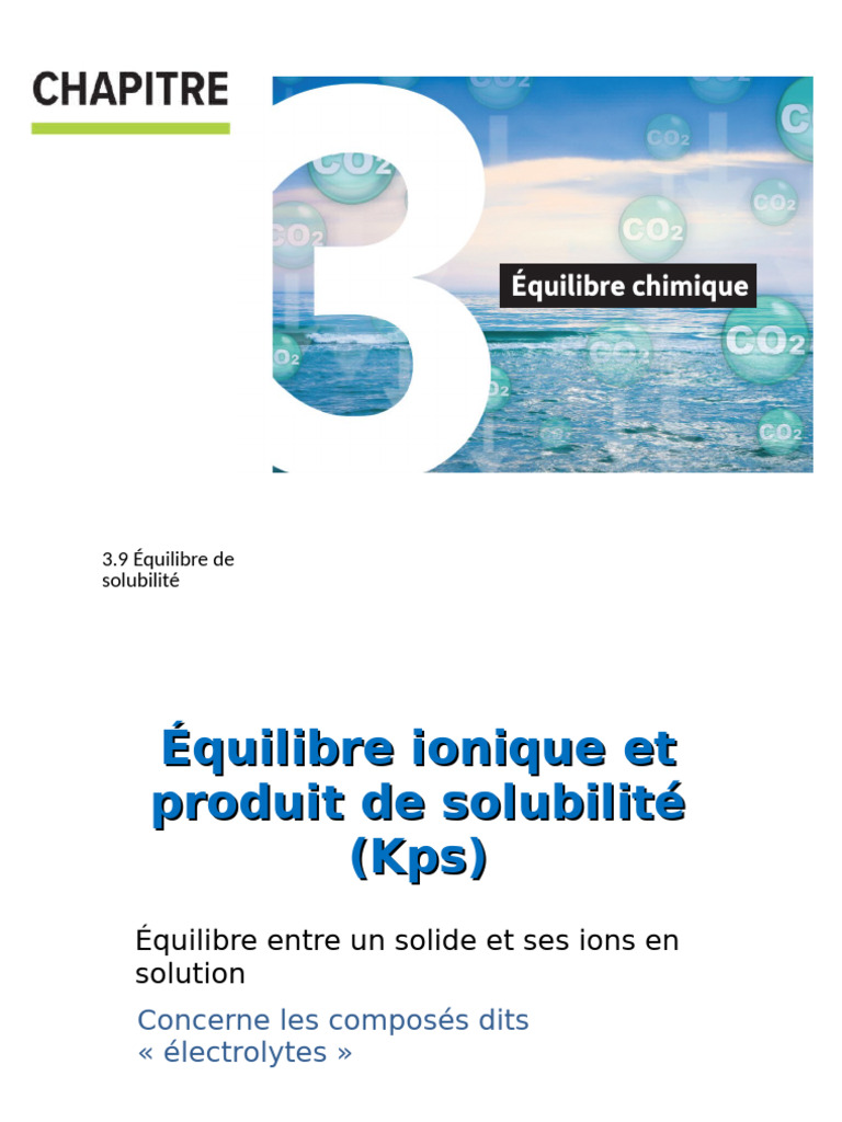 Équilibre de solubilité des composés ioniques | PDF | Ion | Eau