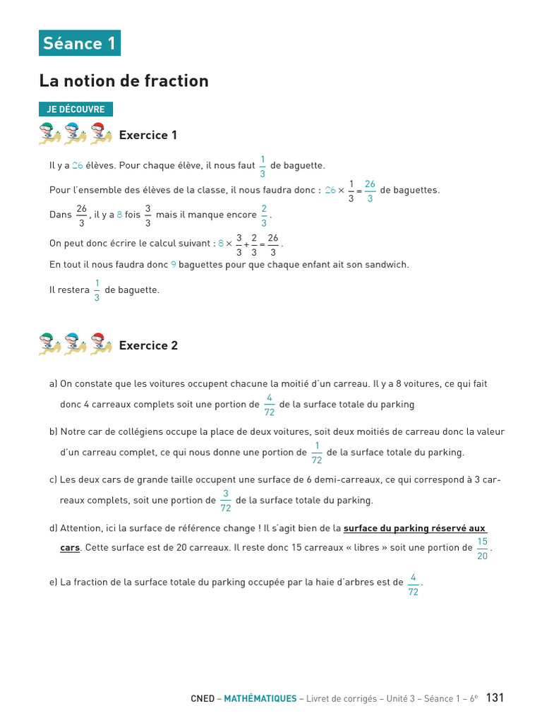 Fractions et calculs en 6e : Unité 3 | PDF