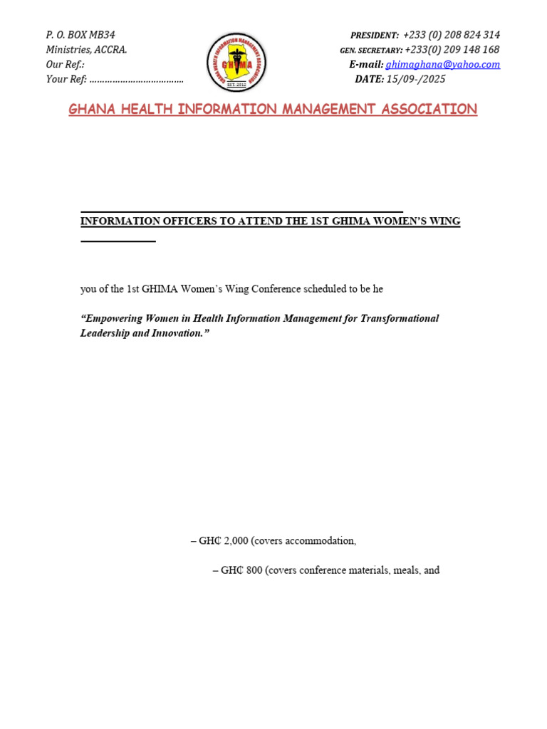 GHIMA Women's Wing Conference 2025 | PDF