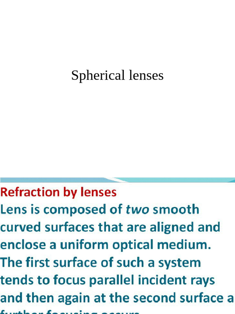 Spherical Lenses | PDF
