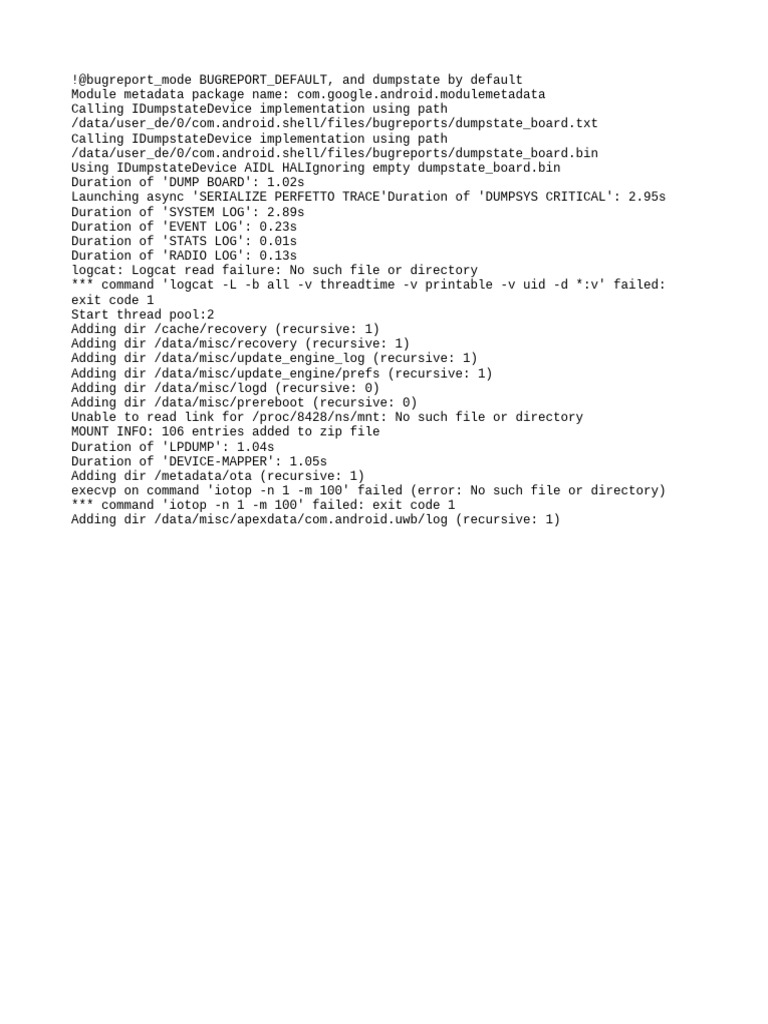 Android Bug Report Analysis Logs | PDF