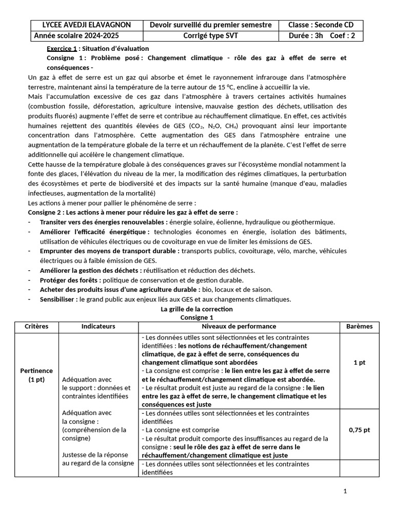 Changement climatique et gaz à effet de serre | PDF | Changement ...