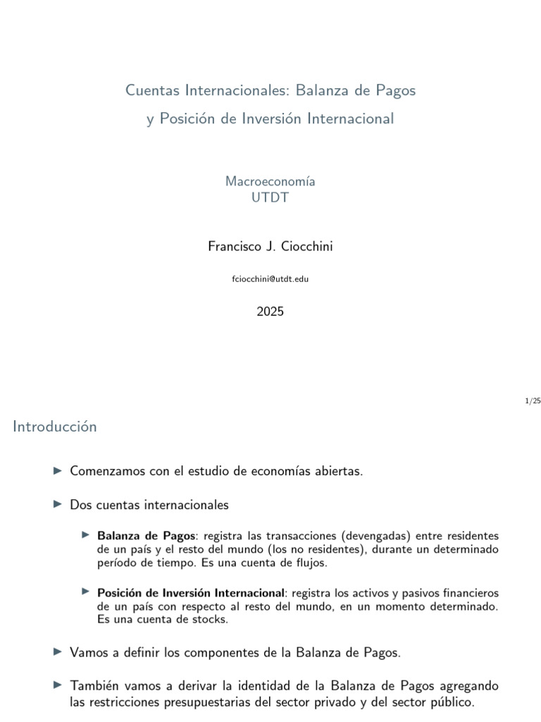 Balanza de Pagos y Inversión Internacional | PDF | Balance de pagos ...