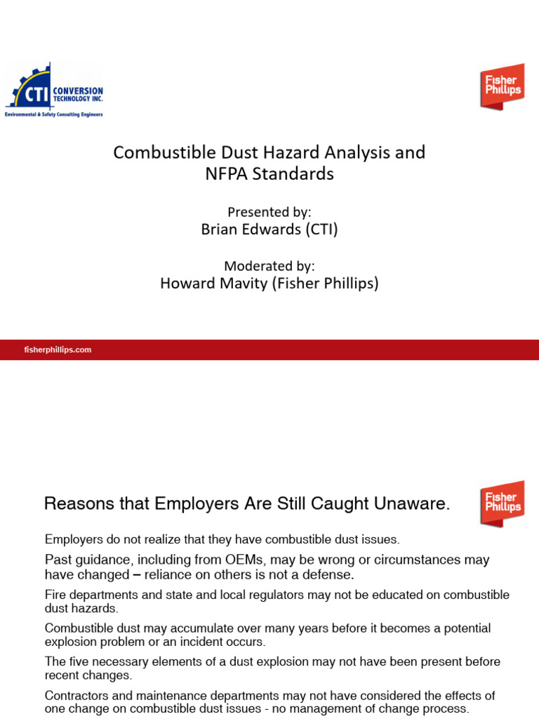Combustible Dust Hazards & NFPA Standards | PDF | Explosion | Combustion