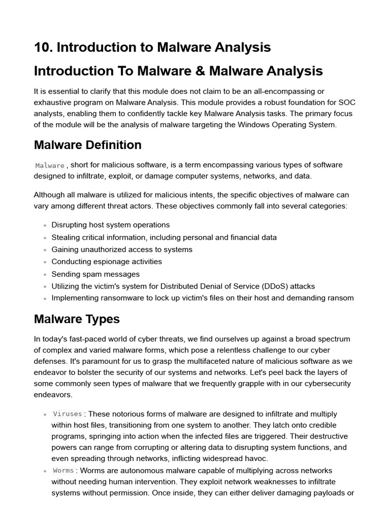 10. Introduction to Malware Analysis [ @Redblock_team ] | PDF | Malware |  Kernel (Operating System)