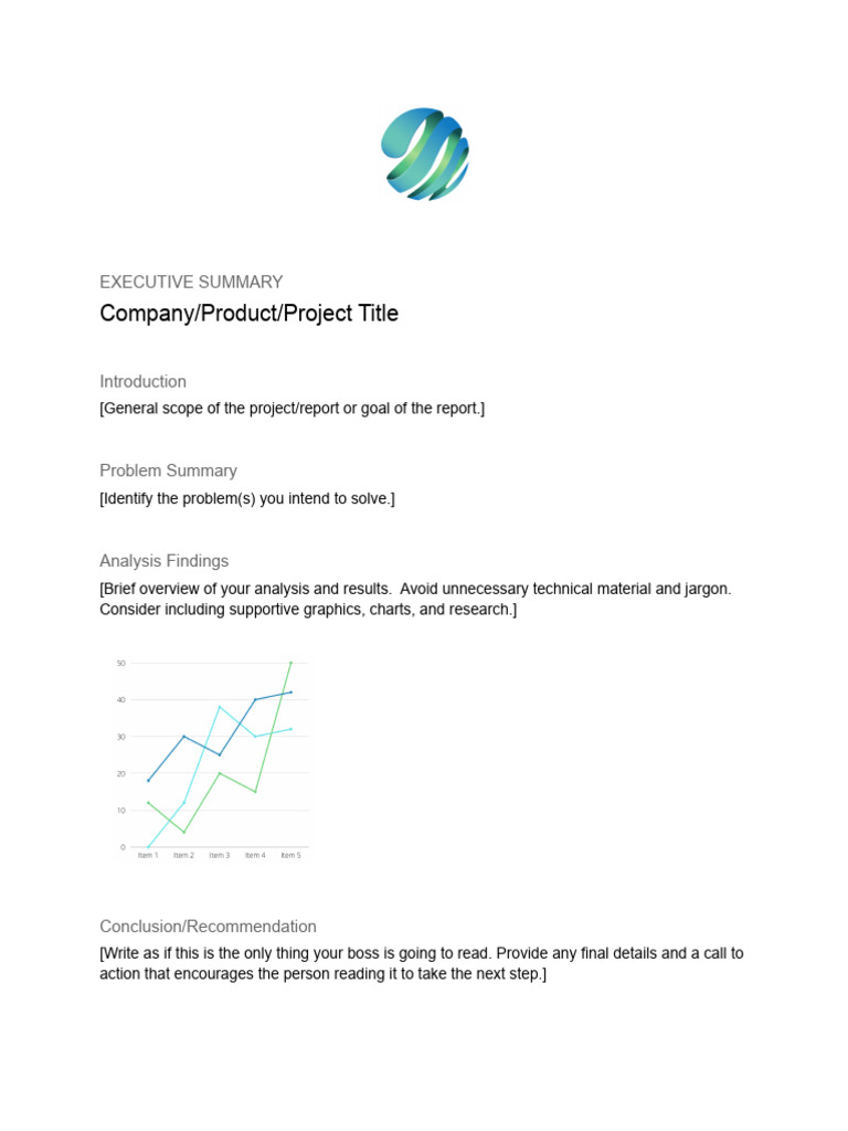 Executive Summary Template Example #2 | PDF