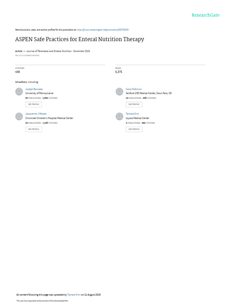 Safe Practices for Enteral Nutrition | PDF | Electronic Health Record ...