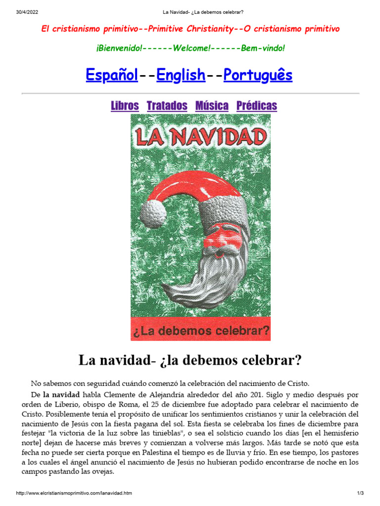 ¿Deberíamos celebrar la Navidad? | PDF | Navidad | Natividad De Jesus