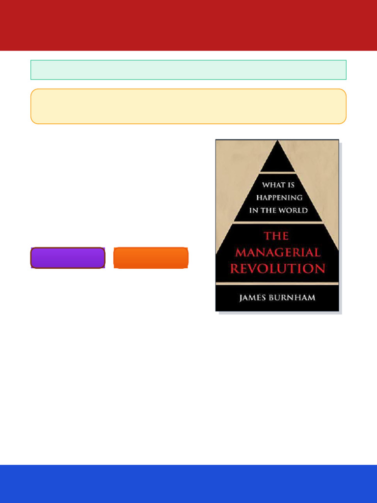 The Managerial Revolution What Is Happening in The World James Burnham