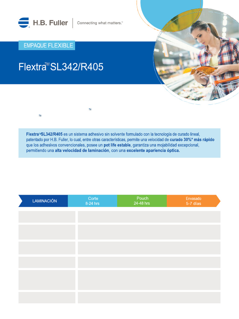 Adhesivo Flextra SL342/R405 para Empaques | PDF
