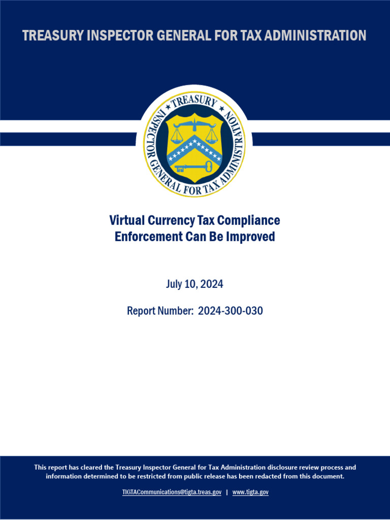 Virtual Currency Tax Compliance Enforcement Can Be Improved | PDF | Internal  Revenue Service | Taxes