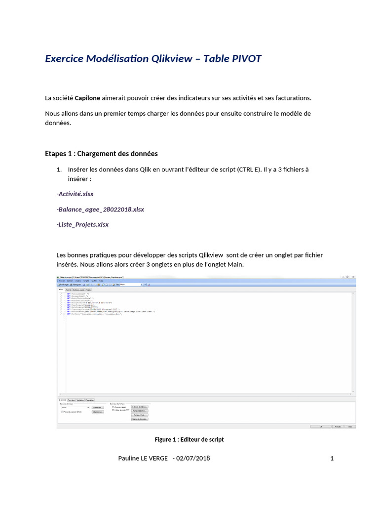 Modélisation Qlikview : Table PIVOT et Données | PDF