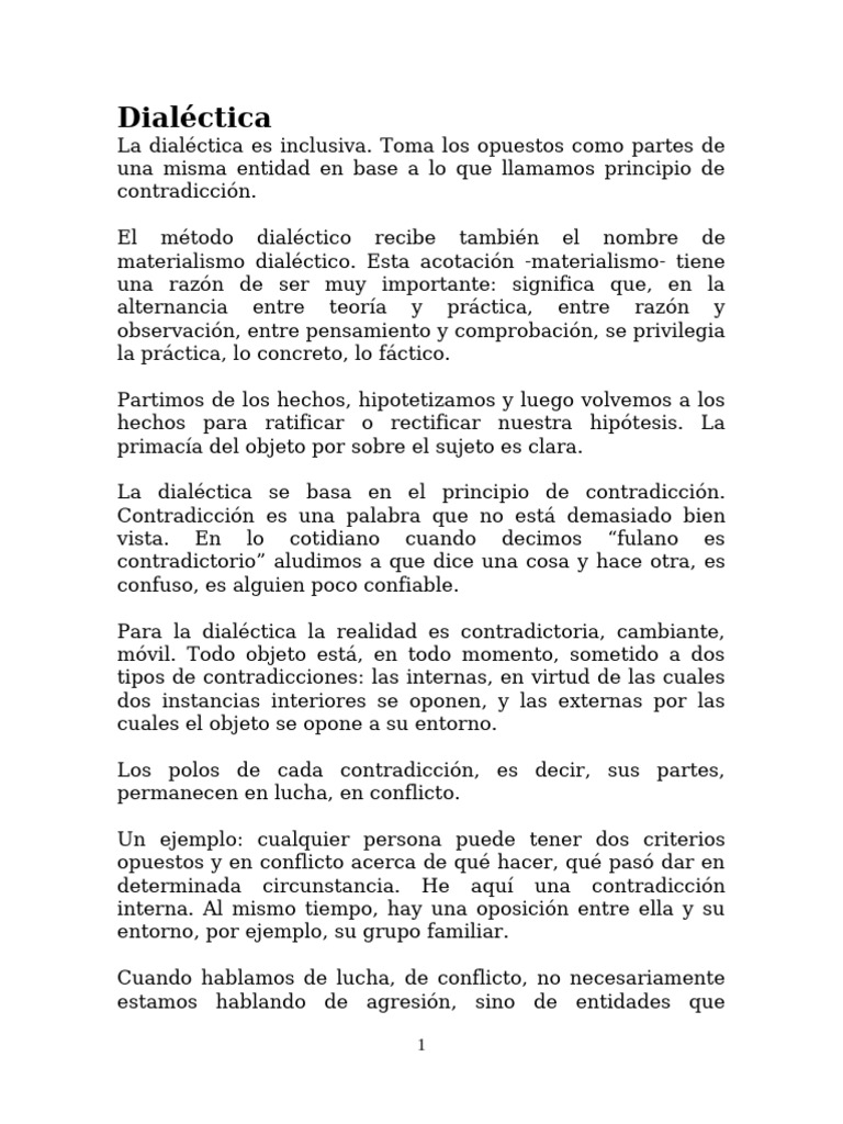 Dialéctica: Contradicciones y Praxis | PDF | Dialéctico | Aprendizaje