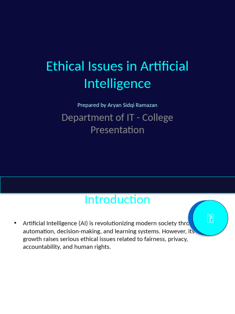Ethical Issues in Artificial Intelligence Creative TechStyle Aryan ...