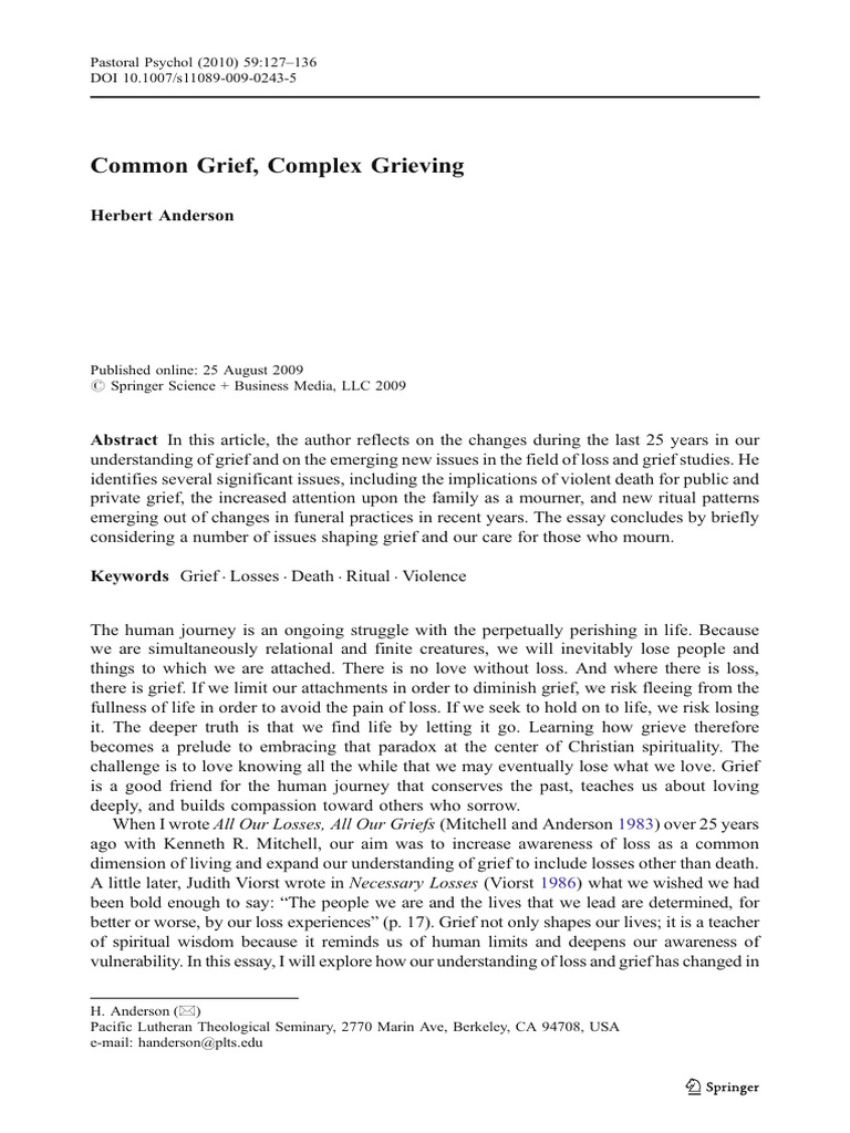 Understanding Complex Grief Dynamics | PDF | Grief | Funeral