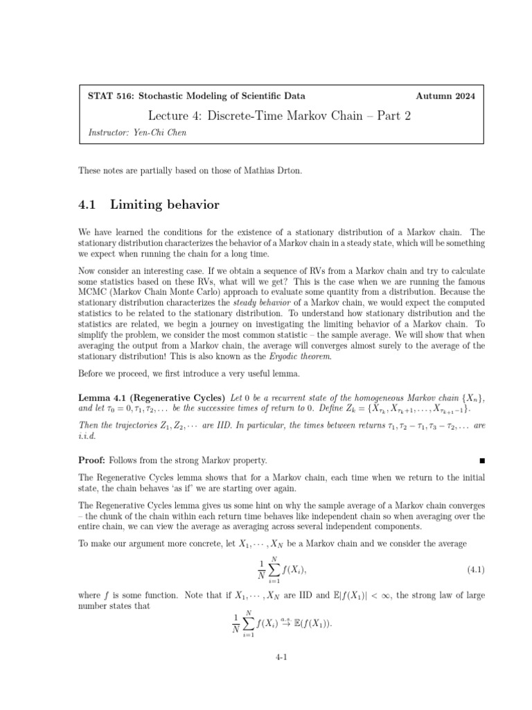 Lec4_DTMC_p2 | PDF | Markov Chain | Applied Mathematics