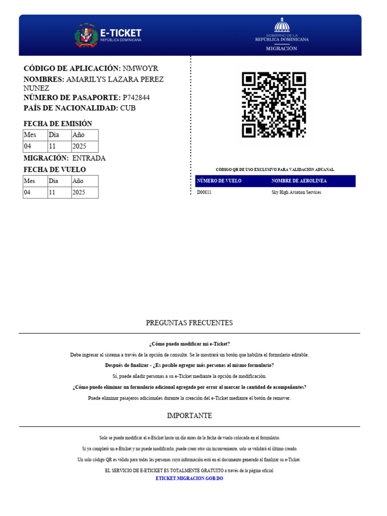 Guía de Modificación de e-Ticket Migración | PDF