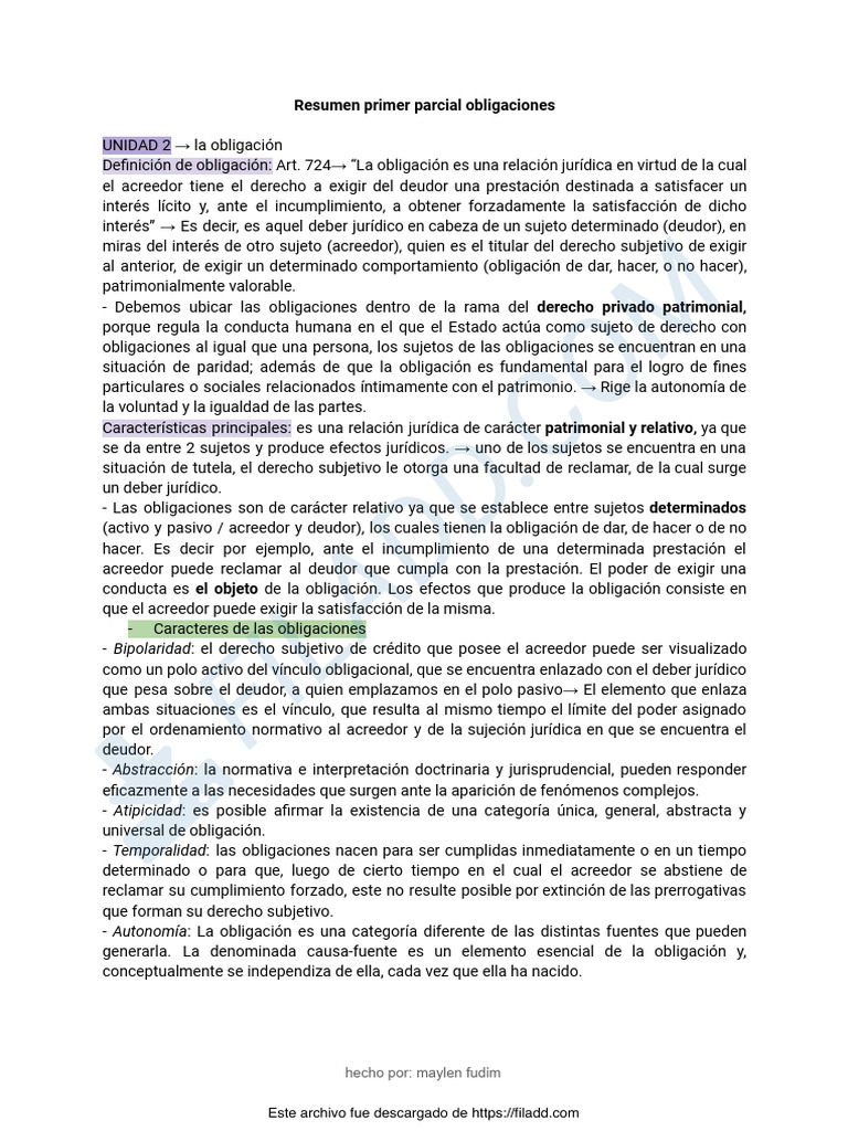 Conceptos Clave de Obligaciones Jurídicas | PDF